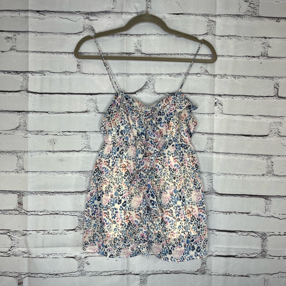 Candie's Floral Mini Dress - Pink and Blue Spaghetti Strap SZ S Cottagecore Y2K
